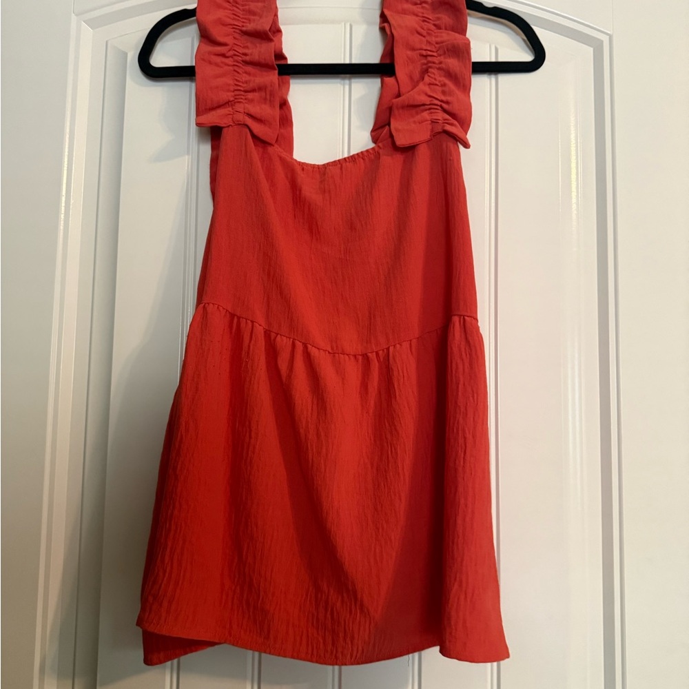 Elegant Coral Sleeveless Top